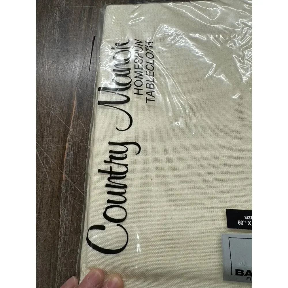 NEW Vintage Country Manor Tablecloth 60x84 Cream Color BARDWILL ‎ Fine linens